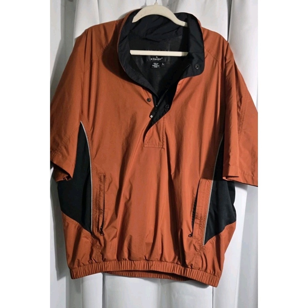 Dryjoys‎ Dry Joys by Footjoy 1/2 Zip Golf Windbreaker Jacket Mens L Orange